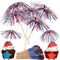 300 Pcs Memorial Day Cupcake Toppers Cocktail Picks 8.6 Inch Red White Blue Firework Picks Wood Food Firework Stick Patriotic Cocktail Decorations for Drinks Cupcake 4th of July Independence Day Party